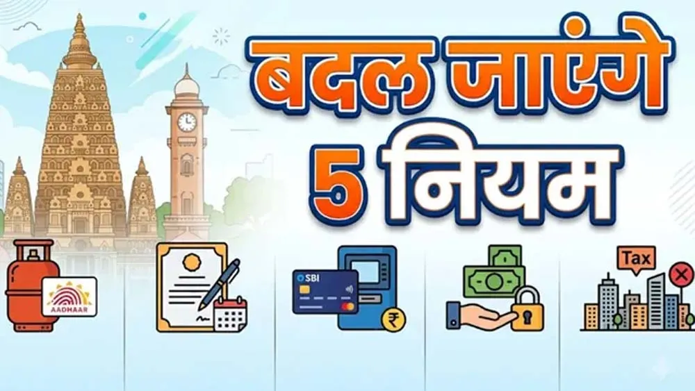 New Rules October 2026: LPG, SBI, आधार और प्रॉपर्टी टैक्स के नियम बदलेंगे, जानें पूरी लिस्ट