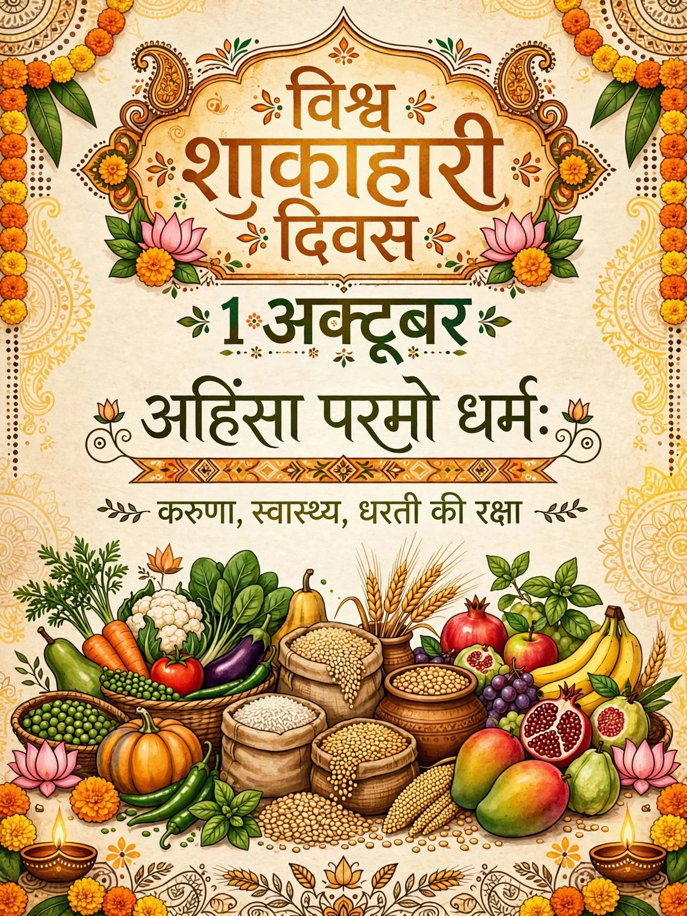 विश्व शाकाहार दिवस विशेष: शाकाहार केवल भोजन की थाली का परिवर्तन नहीं बल्कि मन और जीवन का परिवर्तन है