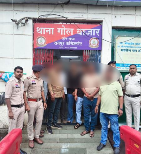 नवीन मार्केट के पास जुआ खेल रहे छह भेजे गए जेल